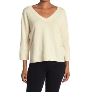 New Madewell Double-V Pullover in Antique Cream